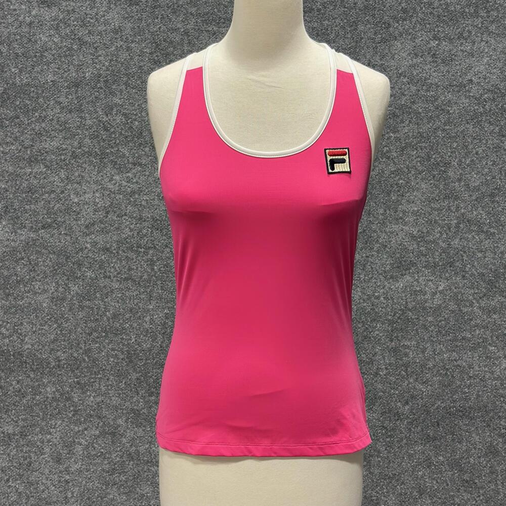Fila Tank Top Womens Small Pink Racerback Mesh Tennis Athletic Stretch Shirt